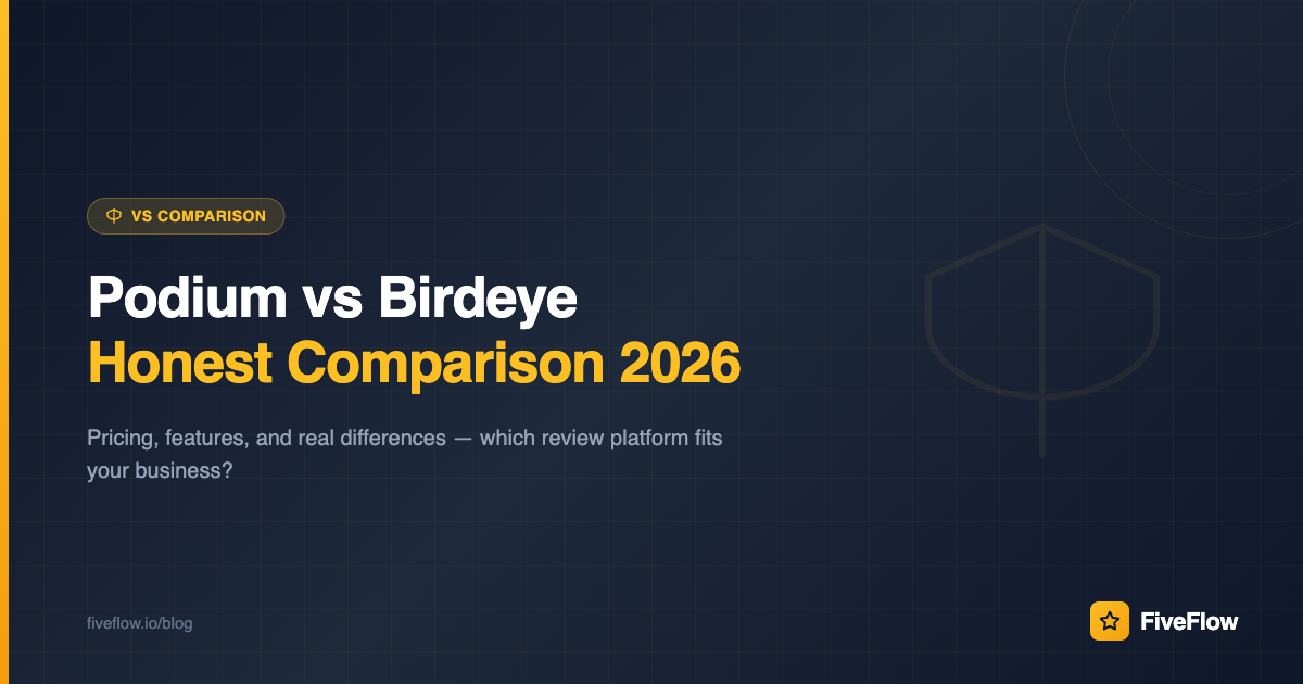 Podium vs Birdeye vs FiveFlow: Honest Comparison (2026)